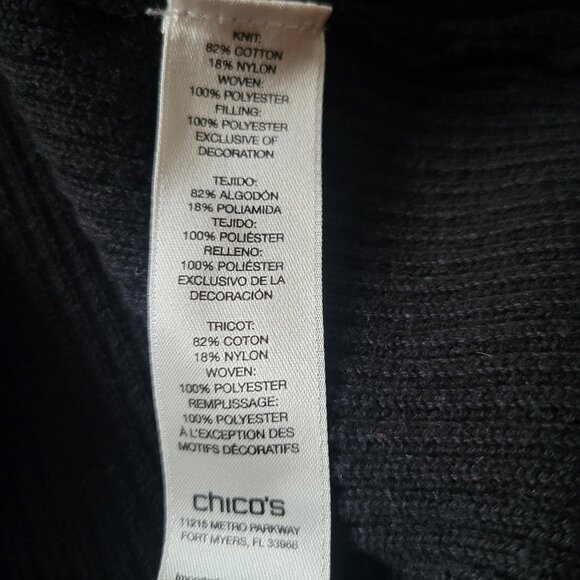 Chico’s Quilted Black Puffer Vest, Women’s Sz 1, Front Pockets, Business Casual - Picture 5 of 7